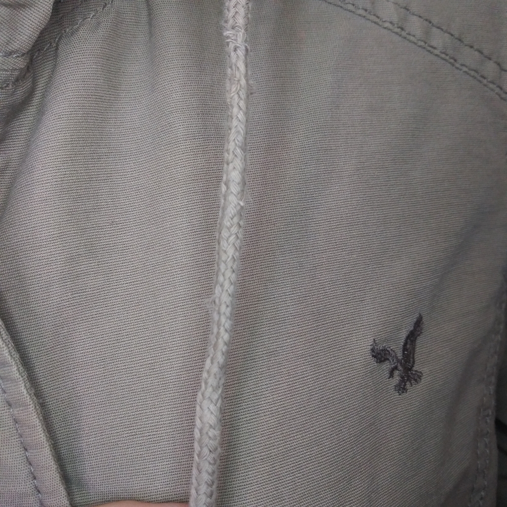 American Eagle 2012 Women's Hooded Khaki Water Resistant Bomber Style Jacket - Picture 6 of 16